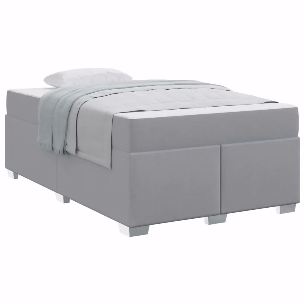 Struttura letto moderna vidaXL in tessuto grigio con doghe in legno L: 120 cm, P: 190 cm, H: 66 cm – 2