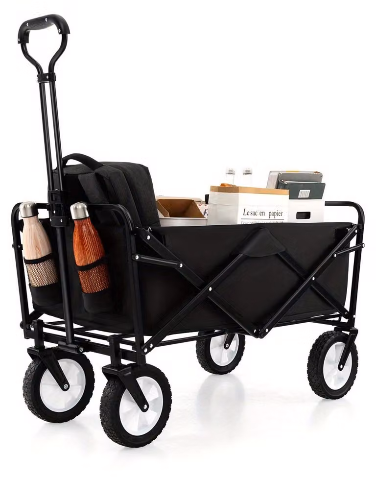 Carrello pieghevole per il trasporto di carichi pesanti - Carrello pieghevole - Carrello a tenda - Carrello pieghevole - Carrello per uso esterno - Struttura in metallo robusta