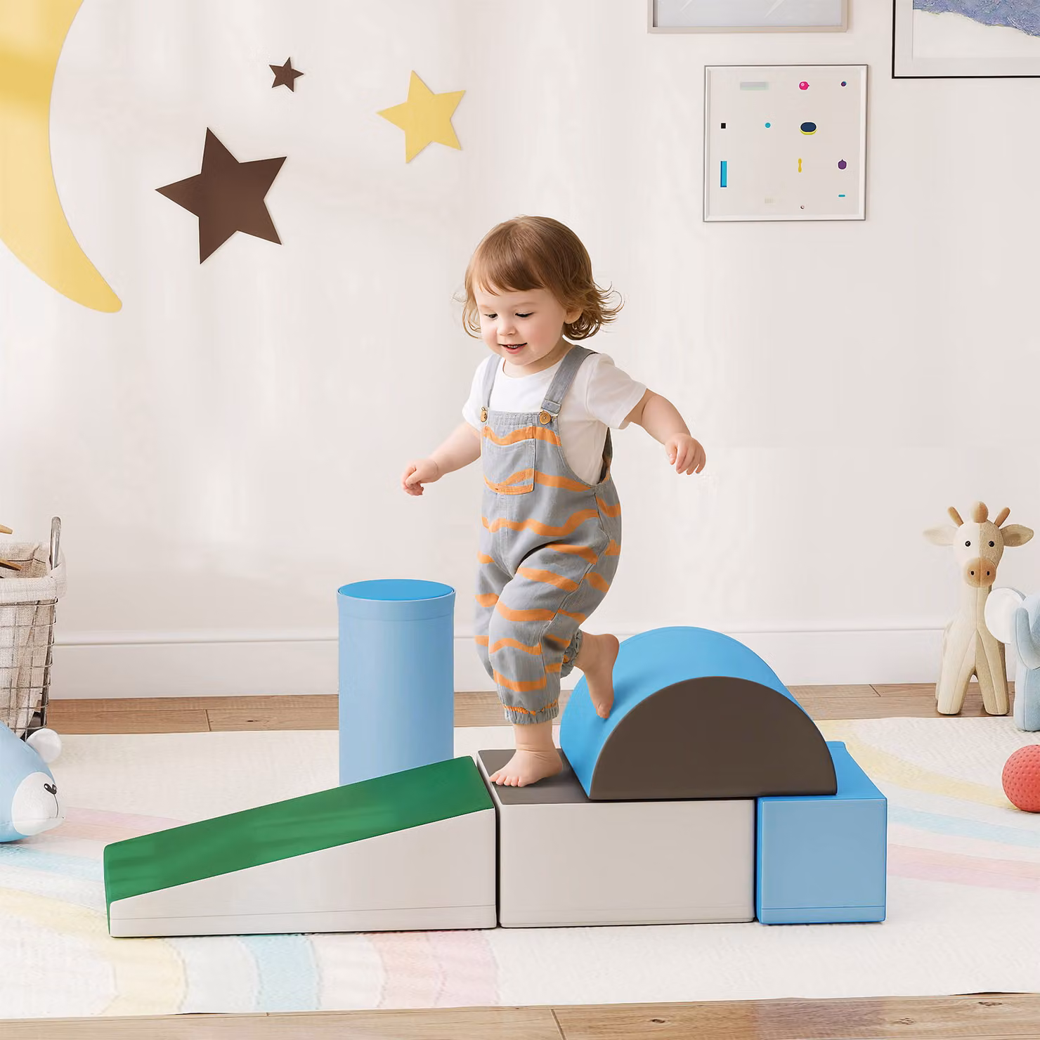 Set di 5 costruzioni morbide educative HOMCOM per bambini, gioco di impilamento multicolore per casa e scuola – 2