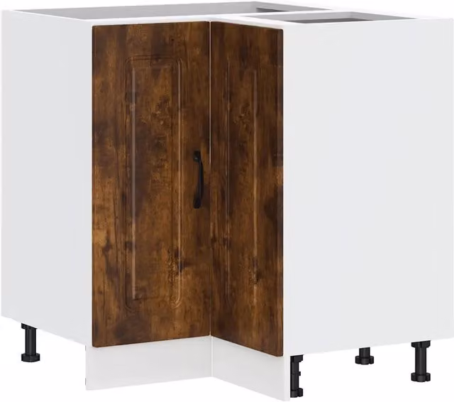 Mobile angolare da cucina HELLOSHOP26 in legno composito color rovere affumicato, L/P/H: 75,5 x 75,5 x 81,5 cm – 1