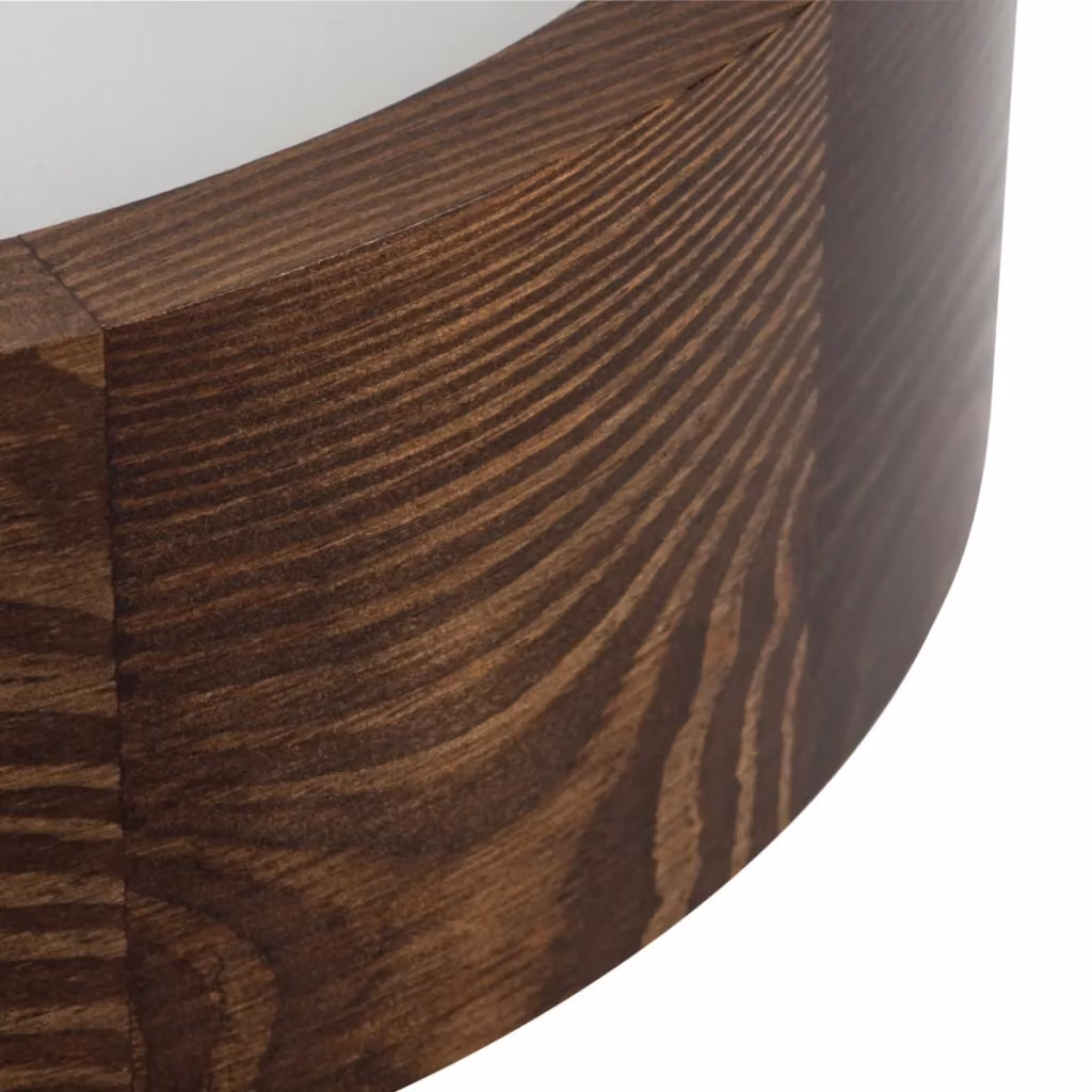 Plafoniera Kanlux Jasmin in legno e vetro marrone e bianco, diametro 48 cm, 3 x E27 – 2