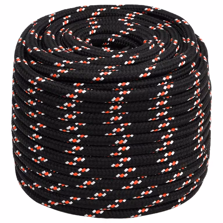 Corda multiuso vidaXL in plastica, Nero e Rosso, Diametro: 18 mm, Lunghezza: 25 m