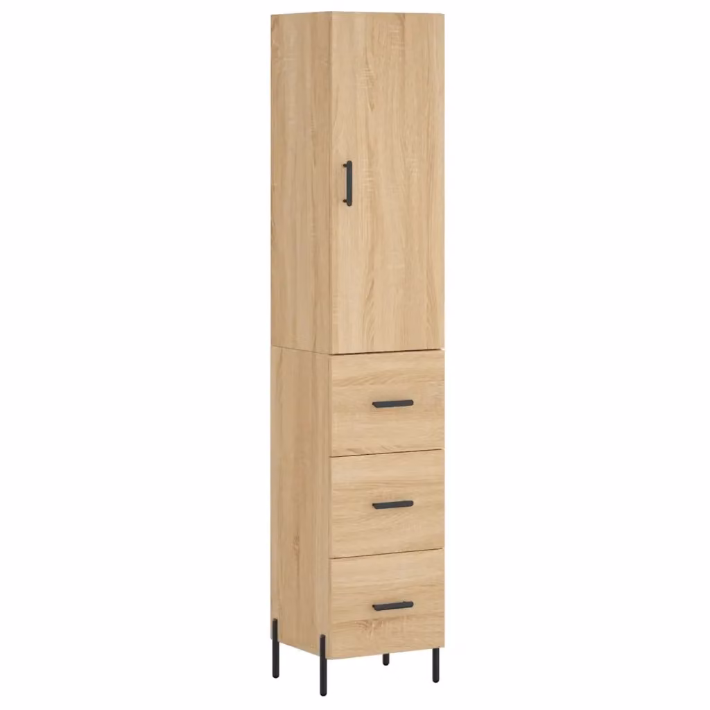 Credenza Buffet Armadio da Cucina Design Mania in Legno Rovere Sonoma Marrone L: 34,5 cm, P: 34 cm, H: 180 cm – 2