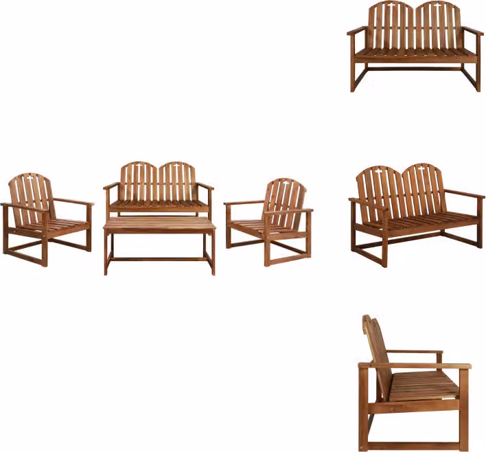vidaXL Set da salotto da giardino 4 pezzi in legno massiccio di acacia - Set di mobili da giardino