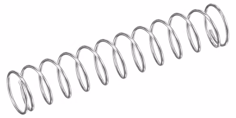 Molla a compressione in acciaio inossidabile, 10x0,7 mm, lunghezza 50 mm, 11,8 N, confezione da 5 pezzi.