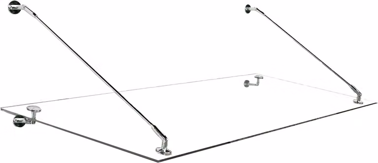 Glaszentrum Hagen - 180x90 cm Schizzo di vetro trasparente - Trasparente incl. Maniglia in acciaio