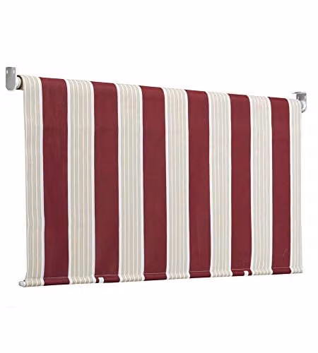 Tenda da Sole a Caduta Avvolgibile 150x250 cm a Righe Bordeaux per Balcone