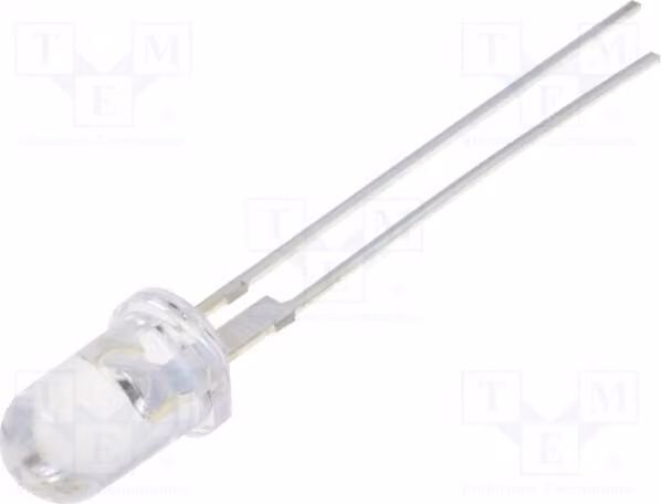 2x LED OS5REA5111P, diodi LED a montaggio su circuito stampato (THT), 5mm, colore rosso, 60.000-75.000 mcd, 2-2,6V, 50mA, angolo di emissione 15°
