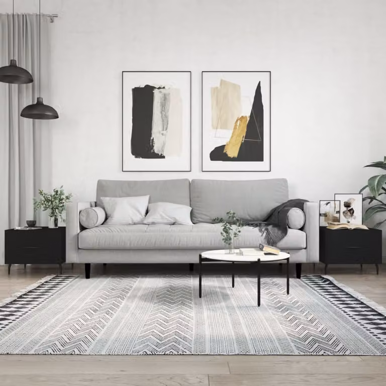 Maison Exclusive - Tavolini da salotto 2 pz. Nero 50x50x40 cm Materiale ligneo
