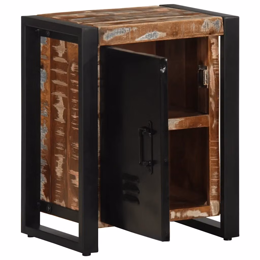 Set di 2 comodini sospesi vidaXL in legno di mango grezzo multicolore L/P/H: 40 x 30 x 51 cm – 2