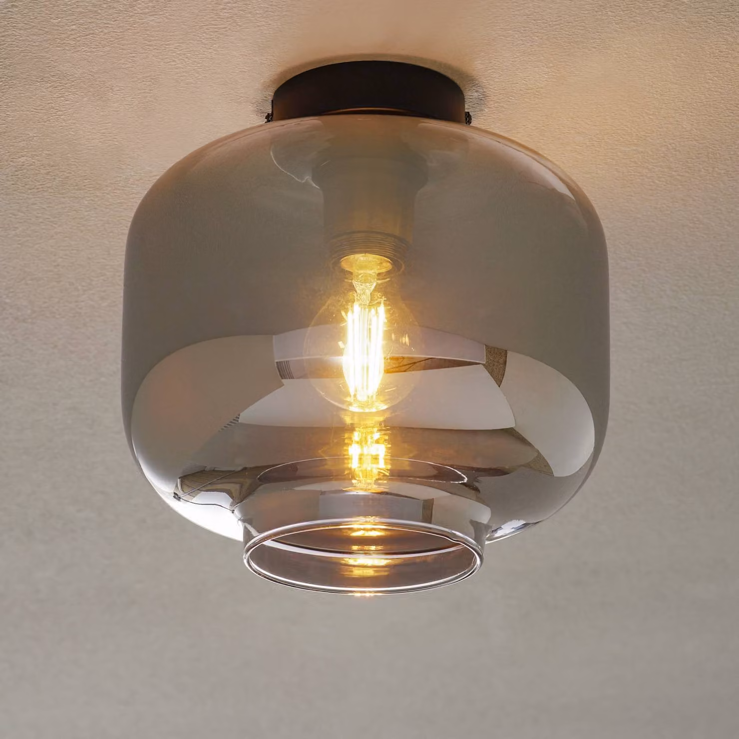Näve Plafoniera soffitto Vaso, dimmerabile, Alluminio / Grigio / Zincato, Soggiorno / Sala da pranzo, Vetro, Moderno, Plafoniera