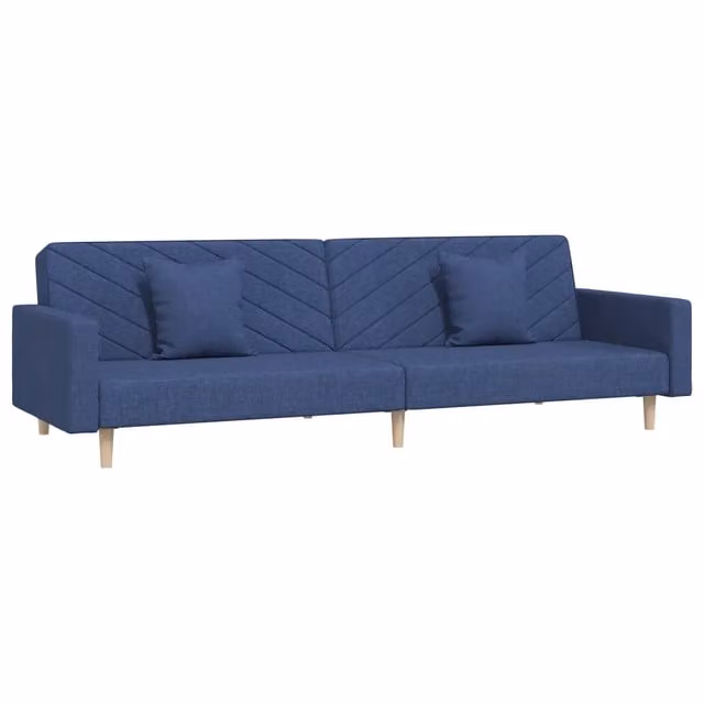 Divano letto | Sof¨¤ letto | Letto singolo a 2 Posti con 2 Cuscini Blu in Tessuto