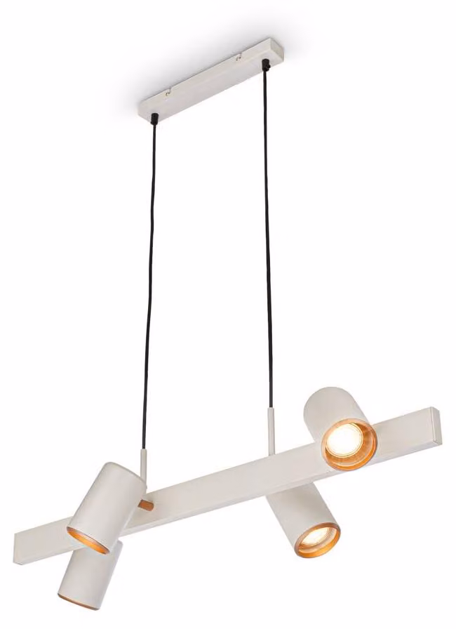 Briloner ERA Lampadario a sospensione, orientabile, attacco GU10, 4 luci, grigio chiaro, 80 x 24,9 x 120 cm