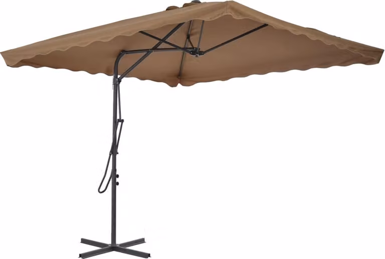 vidaXL Ombrellone con palo in acciaio 250x250 cm Taupe