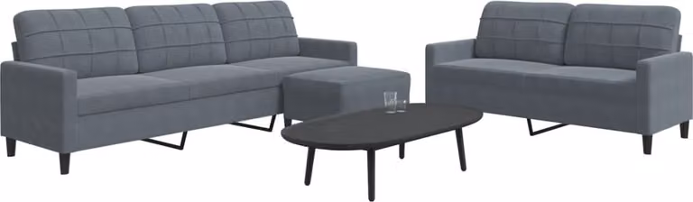 Maison Exclusive - Set divano a 3 pezzi con cuscini in velluto grigio scuro