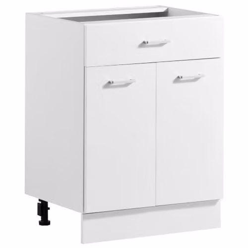VEVOR Mobiletto Base Pronto per Montaggio Larghezza 60cm 1 Cassetto 2 Ante