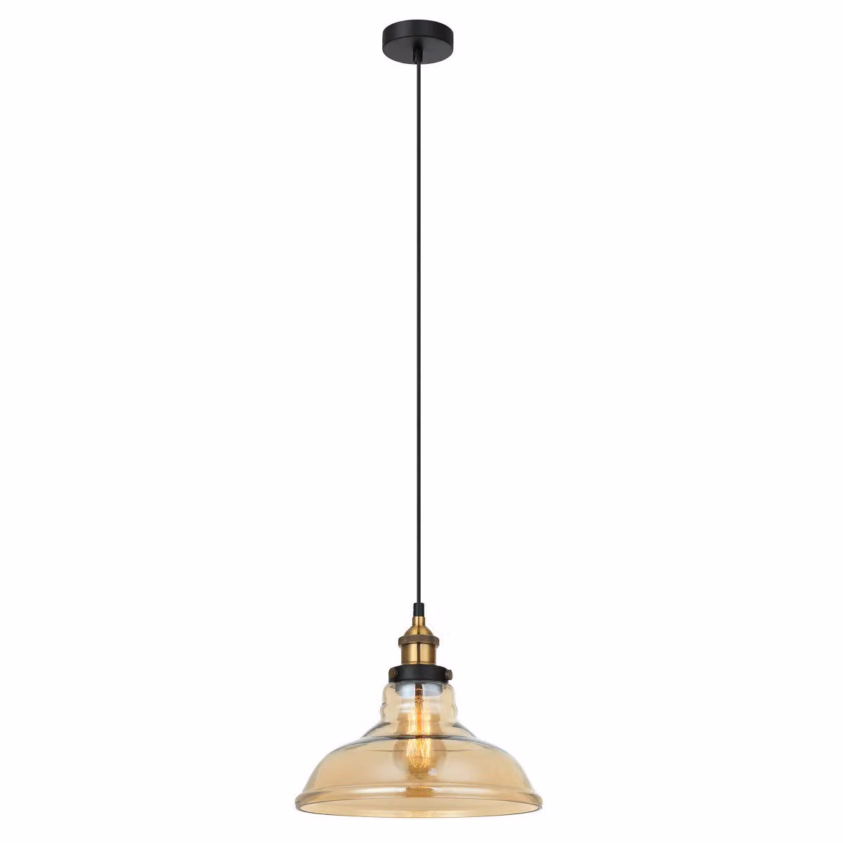 Italux Hubert lampadario industriale nero MDM-2381/1 GD+AMB