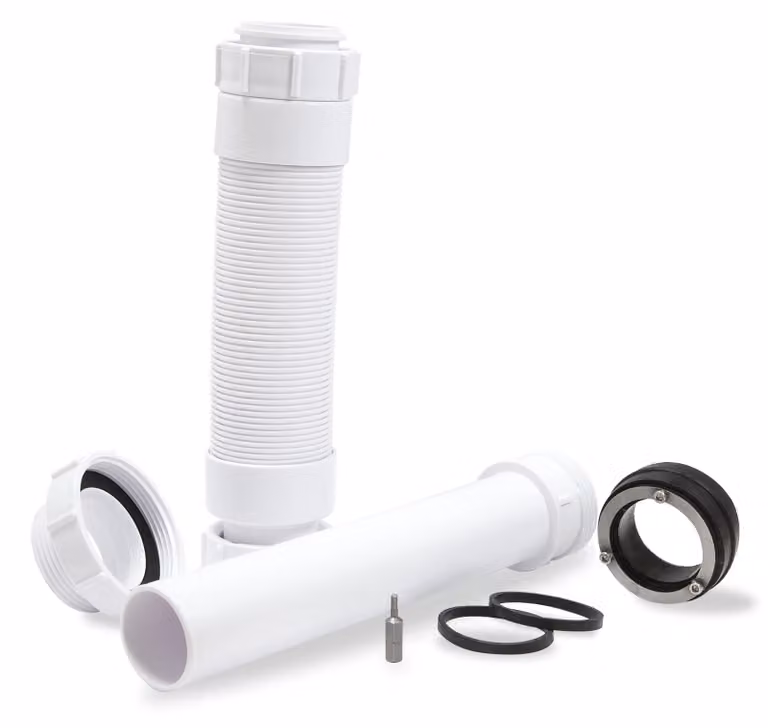 Cono per valvola di scarico del WC, raccordo per vaso WC, kit flessibile, 40 mm, bianco