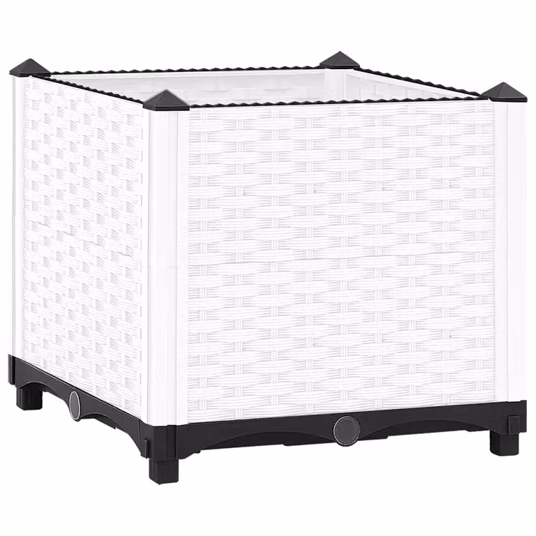 vidaXL Fioriera Rialzata in Polipropilene Bianca L/P/H: 40 x 40 x 38 cm