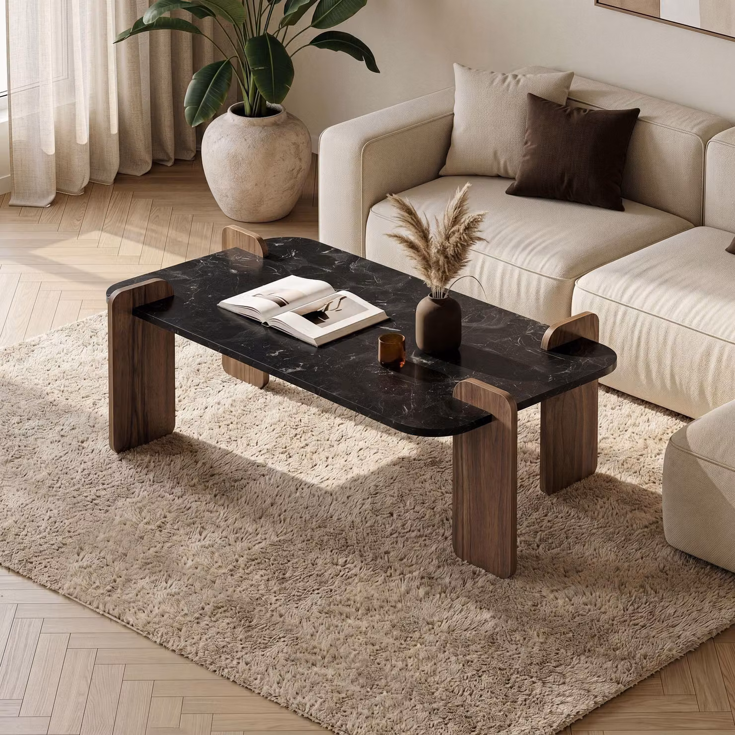 Skye Decor, Tavolino Nesting (3 pezzi) - Rovere Saphir, 100% melaminico | Rivestito al 100% in melamina