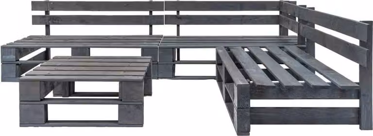 vidaXL Set di divani da giardino 4 pezzi in legno di pallet grigio