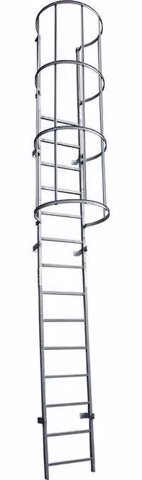 Drabest | Scala di evacuazione in acciaio - 6-8 M - 150 kg - Modulare - Gabbia di sicurezza - 27 gradini