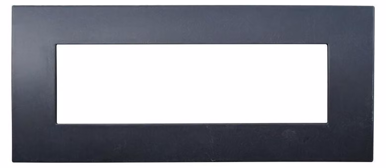 Ettroit VA83702 Placca serie Venus, 7 moduli, plastica, nera, compatibile con serie Vimar Arkè