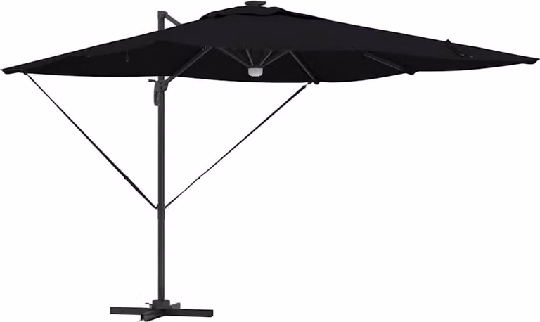 Parasol Roma Nero 286 x 284 x 270 cm Alluminio e Poliestere
