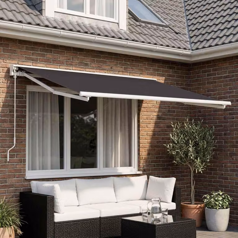 Maison Exclusive - Tessuto di ricambio per tende da sole, colore antracite, 350 x 250 cm, in poliestere