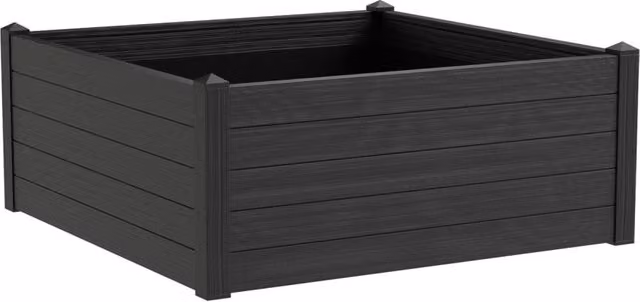 Vaso moderno Teraplast quadrato in plastica colore grey H: 100 cm, L: 100 cm, P: 40 cm