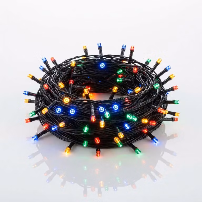 Catena luminosa natalizia a LED, multicolore - 80 LED / 9 metri - Illuminazione decorativa per esterni con timer