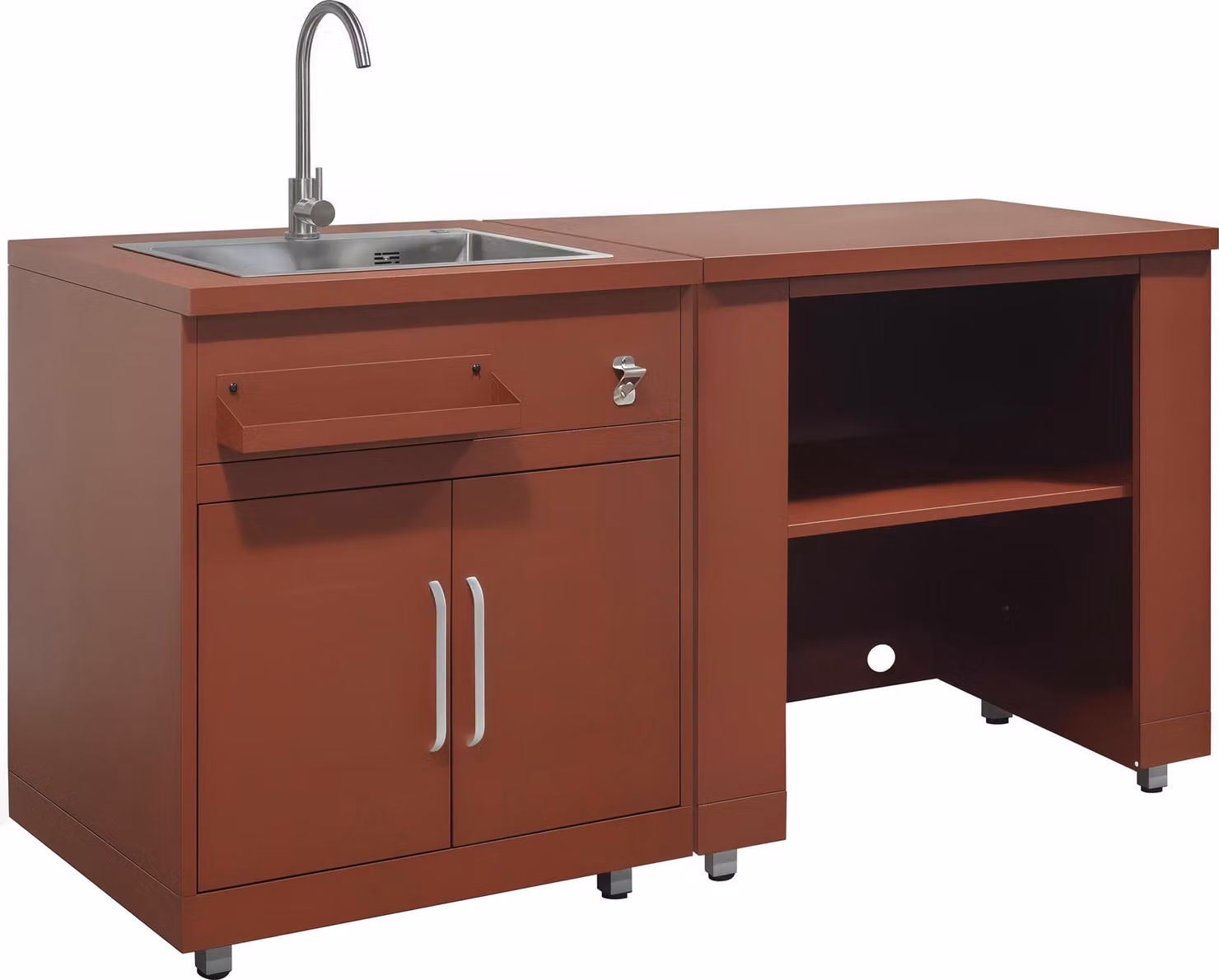 Cucina da esterno in 2 pezzi con lavello in mattoni - Oviala Memphis