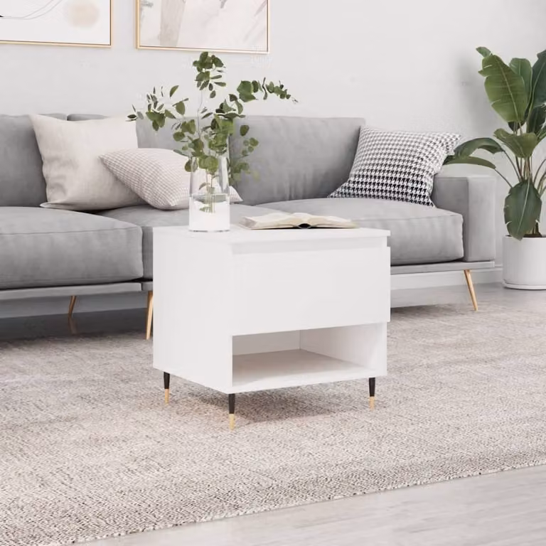 Maison Exclusive - Tavolino bianco 50x46x50 cm Materiale ligneo