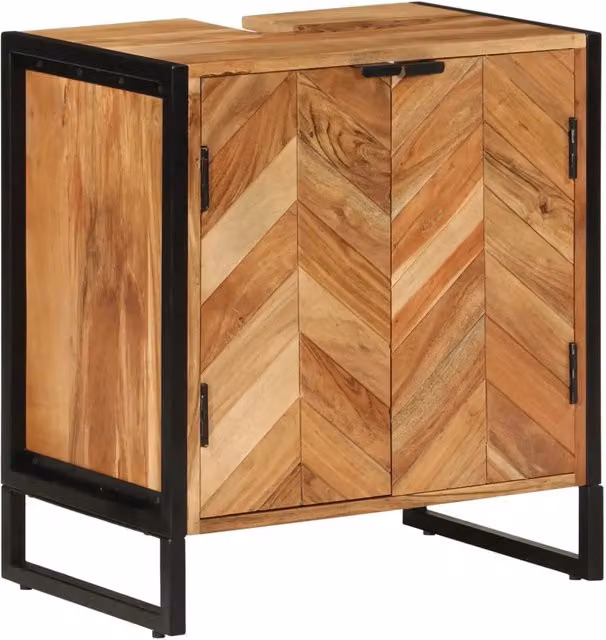 Armadio da bagno in legno 55 x 35 x 60 cm ampio spazio di archiviazione stile naturale in acacia naturale 02_0047567