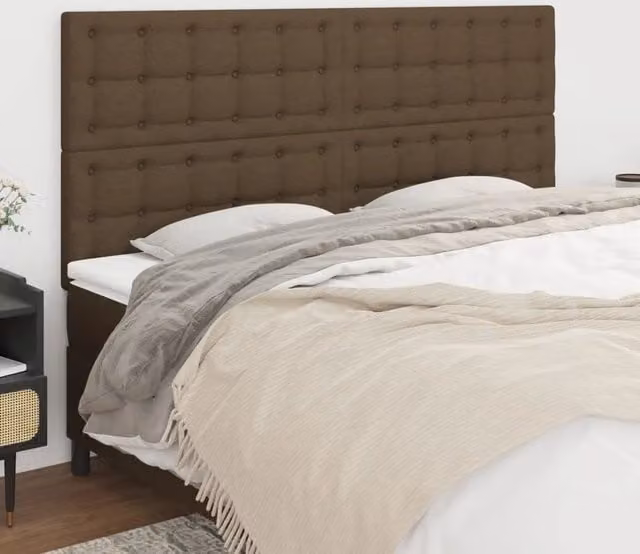 Testiera decorativa Design Mania in tessuto marrone scuro L: 180 cm, P: 5 cm, H: 118/128 cm
