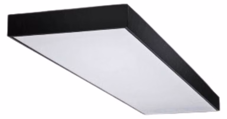 Plafoniera LED rettangolare Downlight bianco e nero 50W, bianco neutro 4500 lm, alluminio, dimensioni: 3,8 x 120 x 30 cm, IP20, Ecolight