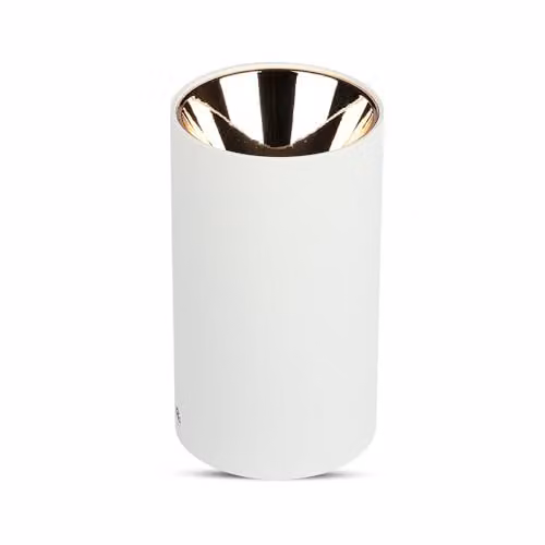 Portafaretto LED Montaggio a Plafone Rotondo GU10 Corpo Bianco Riflettore Oro Rosa