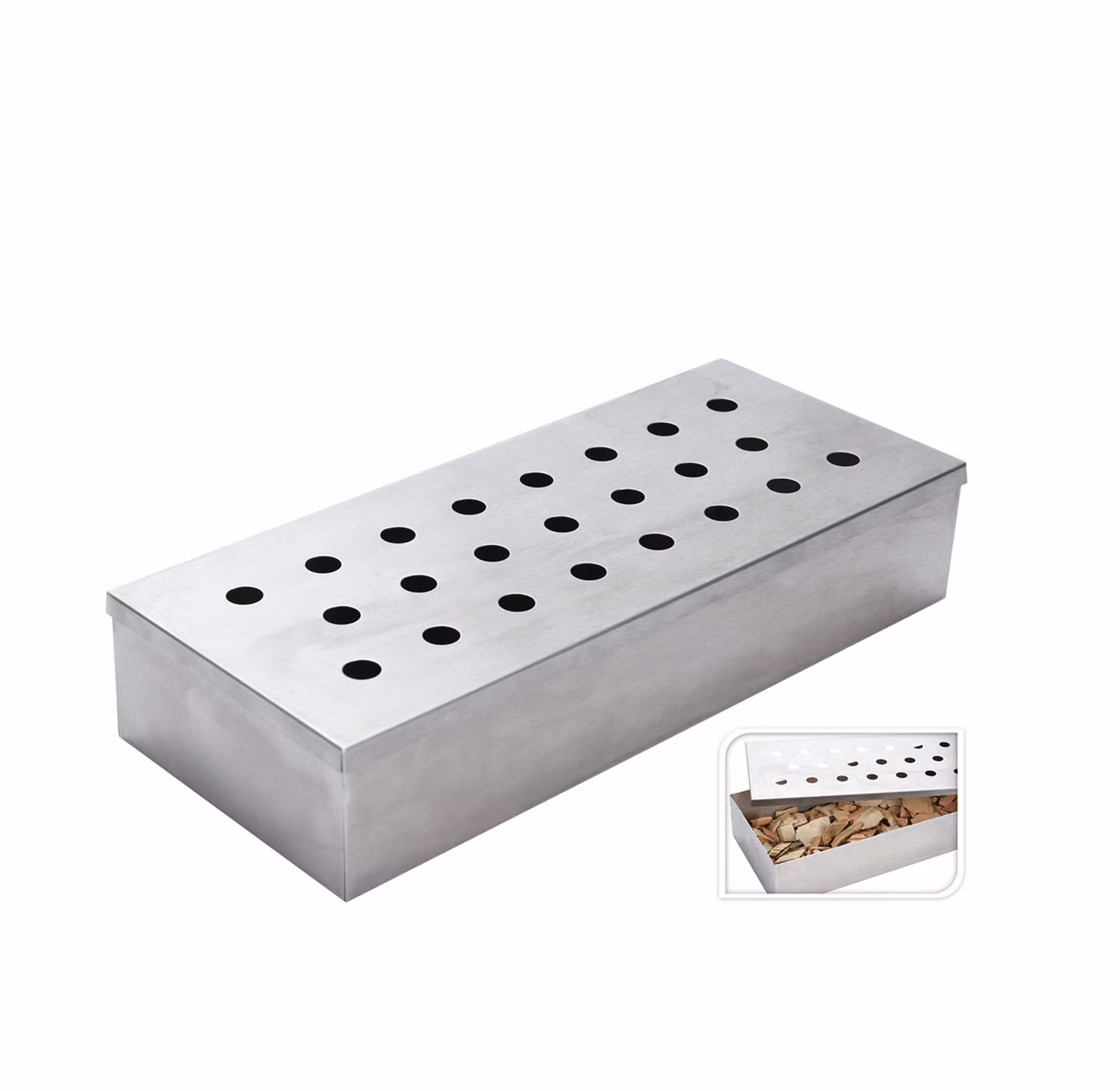Armadio affumicatore portatile in acciaio inox 45x24x10cm vaggan