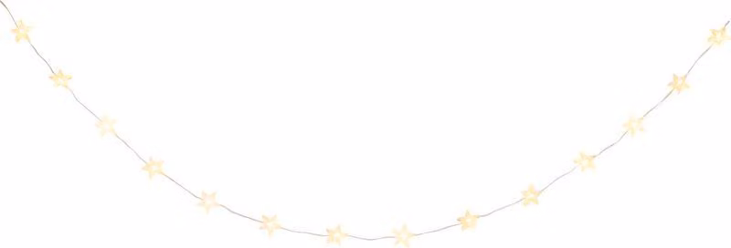 Catena luminosa MagicHome Natale, stelle, PVC, 15xLED bianco caldo, 1.4 m + 0.3 m, 2xAA