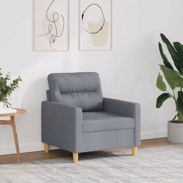 Poltrona Grigio Chiaro 60 cm in Tessuto 359219