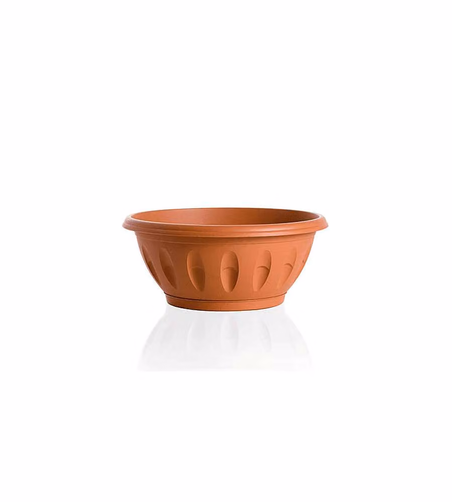 Bama Ciotola Alba Terracotta 25 cm con Sottovaso per Casa e Giardino
