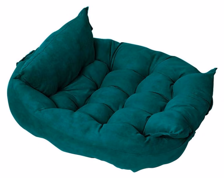 Cuccia per cani, cuccia per gatti, forma a ciambella, peluche, verde scuro, taglia S, 30x25 cm