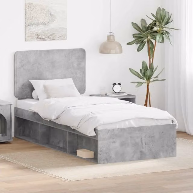 Struttura del letto Grigio Concretè 100 x 200 cm Pino massello 3412527