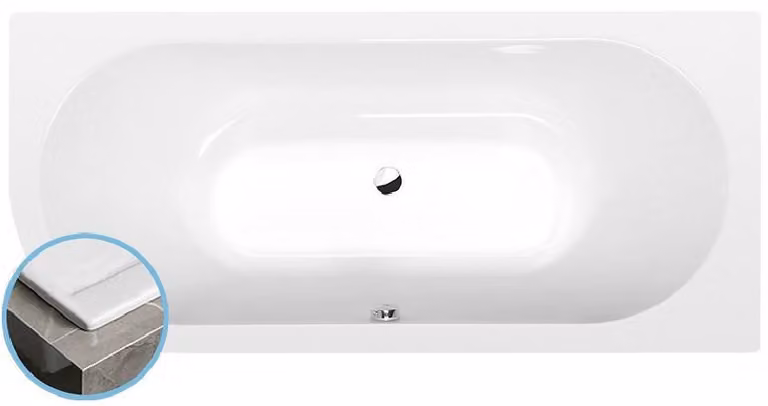 Vasche da bagno Polysan - Vasca asimmetrica Viva Slim R, 1750x800x470 mm, bianco 78119S