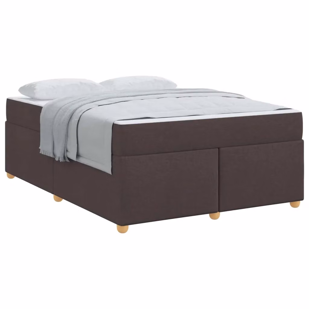 Struttura letto moderno vidaXL in tessuto e legno marrone scuro L: 160 cm, P: 200 cm, H: 66 cm – 2