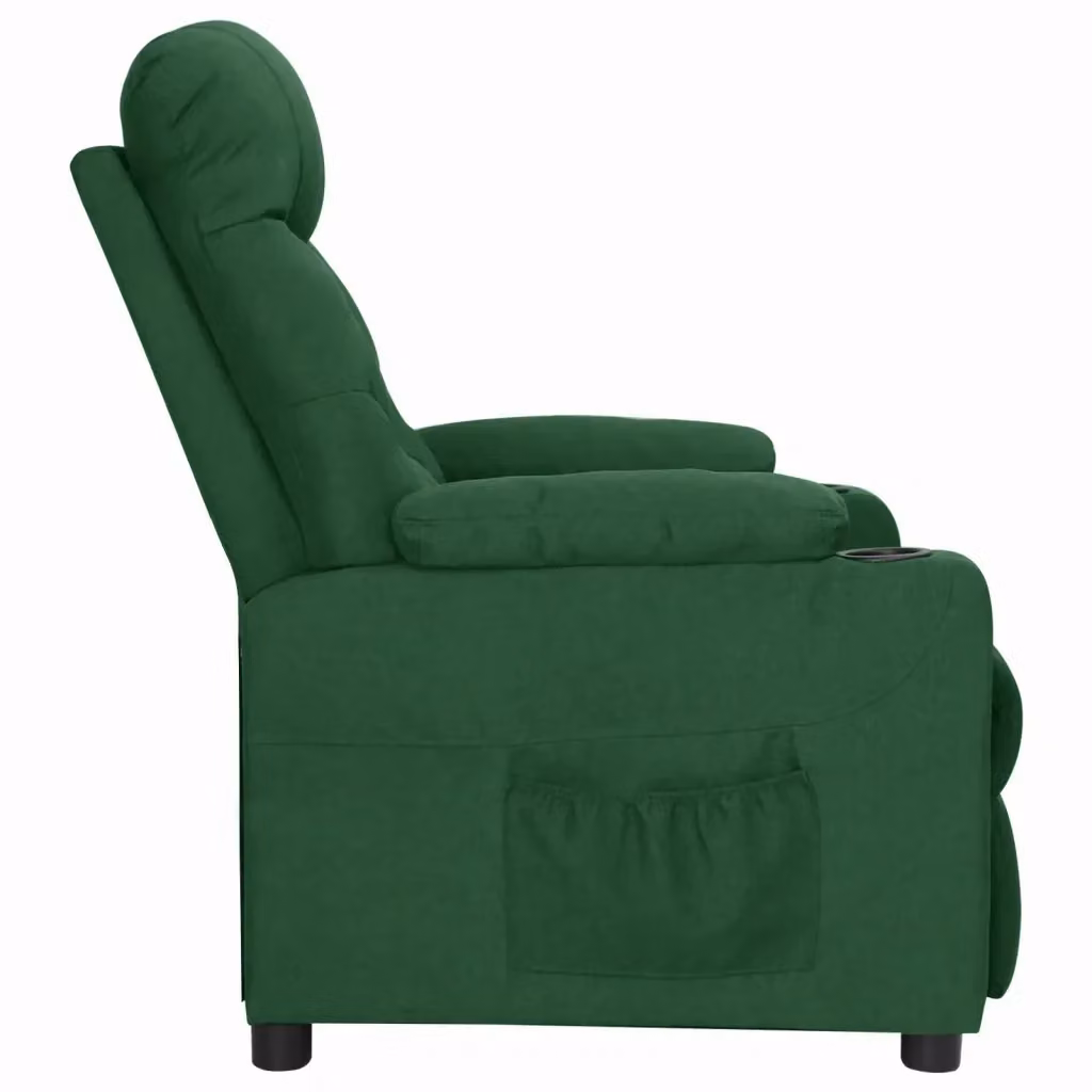 Poltrona Reclinabile Relax vidaXL in Tessuto Verde con Braccioli e Regolazione Manuale – 2