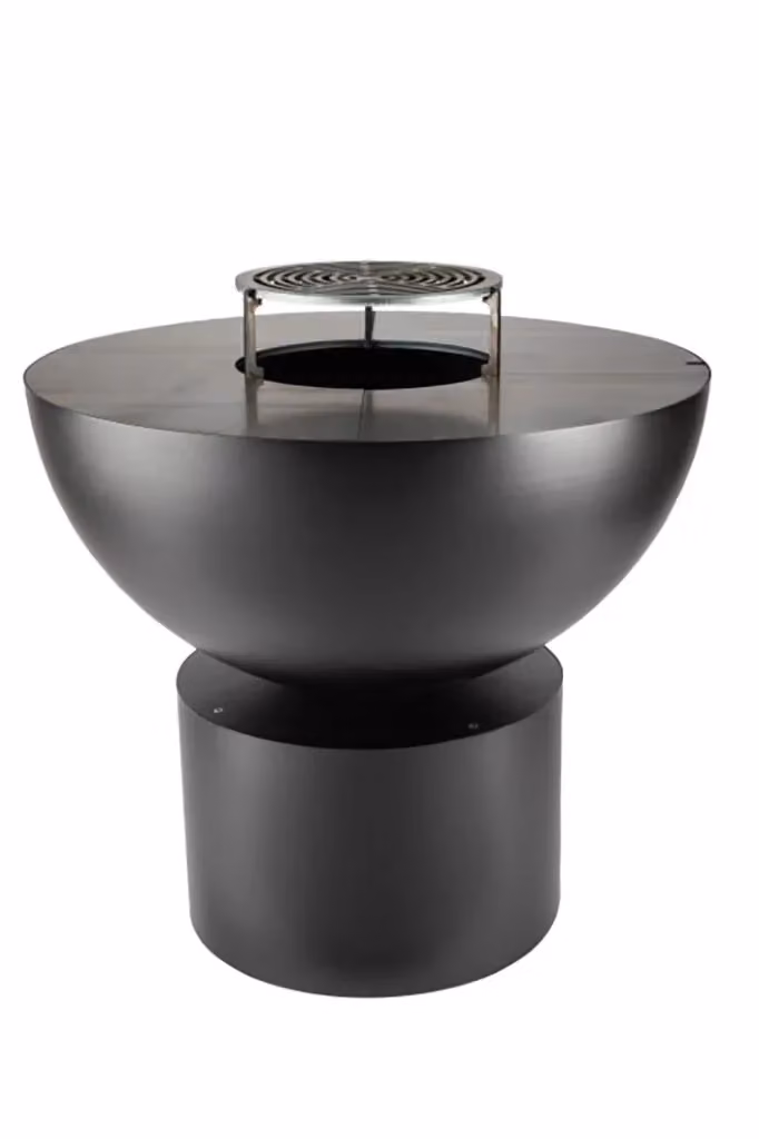 Barbecue a legna Primula in acciaio nero resistente alle alte temperature L: 80 cm, P: 80 cm, H: 81 cm – 2