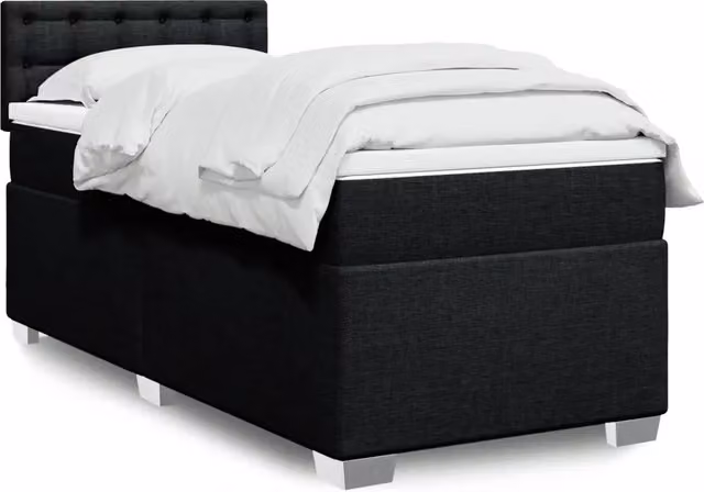 Giroletto a Molle con Materasso Nero 90x200 cm in Tessuto 3288087