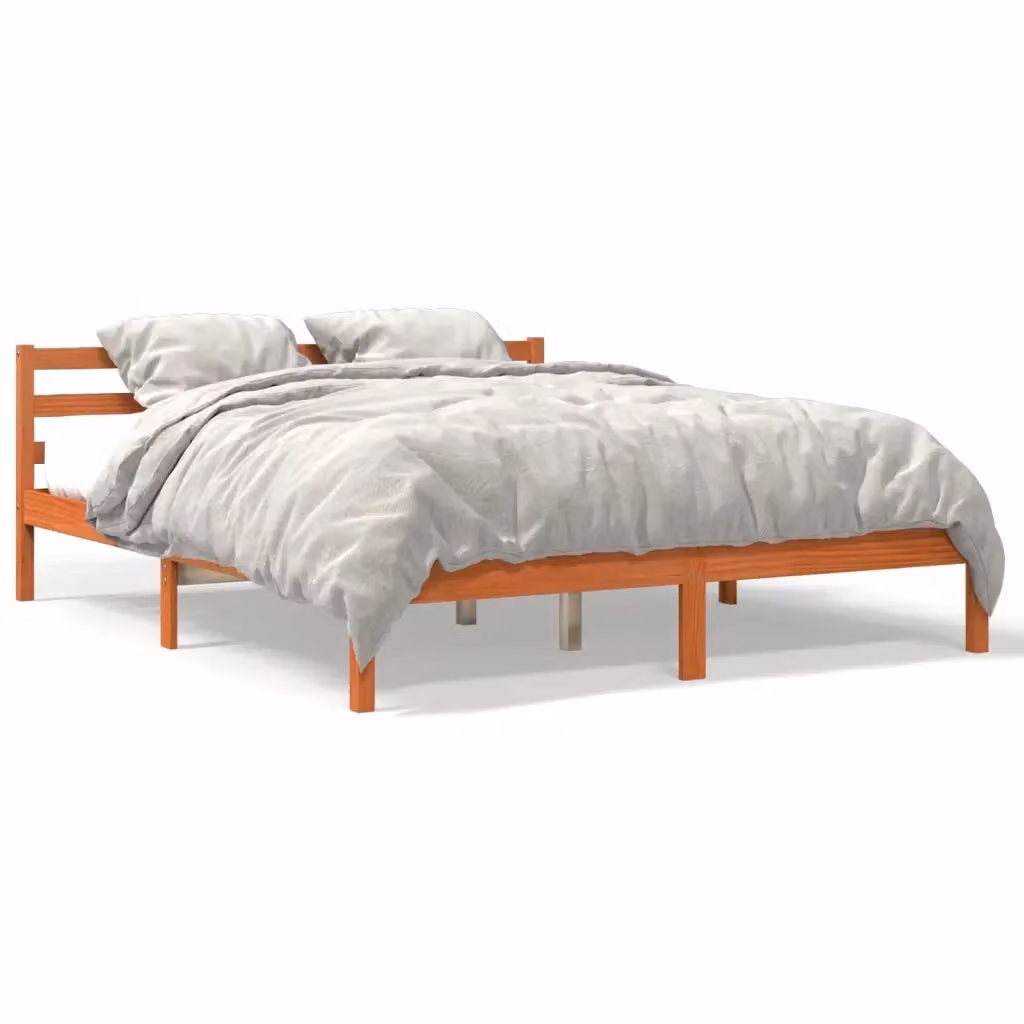 Struttura Letto in Legno di Pino Design Mania Marrone Cera 200x200 cm – 2