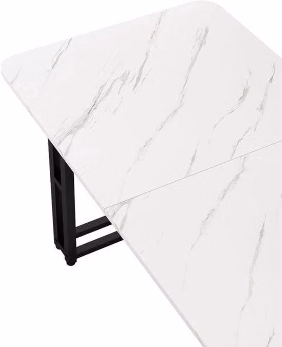 Set da pranzo con 4 sedie, dimensioni 120x70 cm, colore grigio scuro, con cuscini, effetto marmo